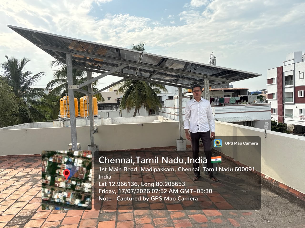 Residential Rooftop Solar at Madipakkam, Chennai – 600 091, Tamil Nadu